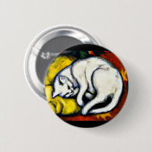 Franz Marc - De Witte Kat, kunstschilderij, Ronde Button 5,7 Cm (Voorkant /achterkant)