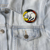 Franz Marc - De Witte Kat, kunstschilderij, Ronde Button 5,7 Cm (In situ)