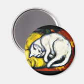 Franz Marc - De witte kat, mooi kunstschilderij, Magneet (Voorkant / Achterkant)