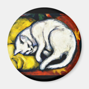 Franz Marc - De witte kat, mooi kunstschilderij, Magneet