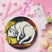 Franz Marc - De witte kat, mooi kunstschilderij, Papieren Bordje (Feest)