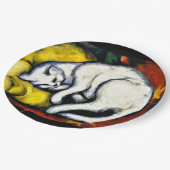 Franz Marc - De witte kat, mooi kunstschilderij, Papieren Bordje (Gekanteld)