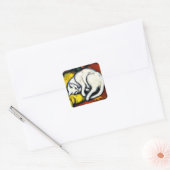 Franz Marc - De witte kat, mooi kunstschilderij Vierkante Sticker (Envelop)