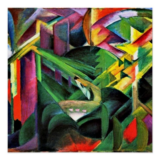 Franz Marc - Deer in een klooster, Perfect Poster (Voorkant)