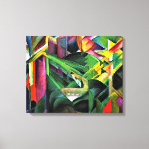 Franz Marc - Deer in een kloostertuin Canvas Afdruk