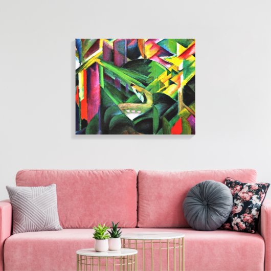 Franz Marc - Deer in een kloostertuin Canvas Afdruk (Insitu (Woonkamer))