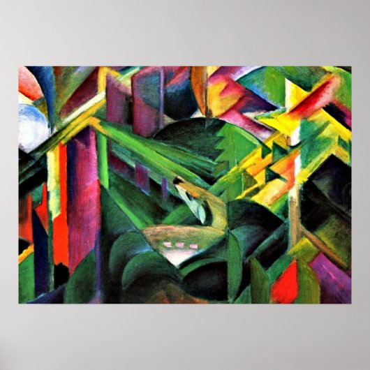 Franz Marc: Deer in een kloostertuin Poster (Voorkant)