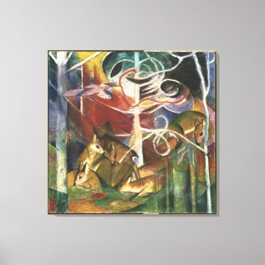  Franz Marc Deer in het bos Canvas Afdruk (Voorkant)