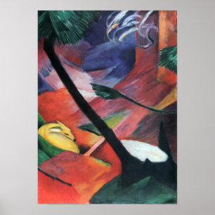 Franz Marc - Deer in het bos II Poster