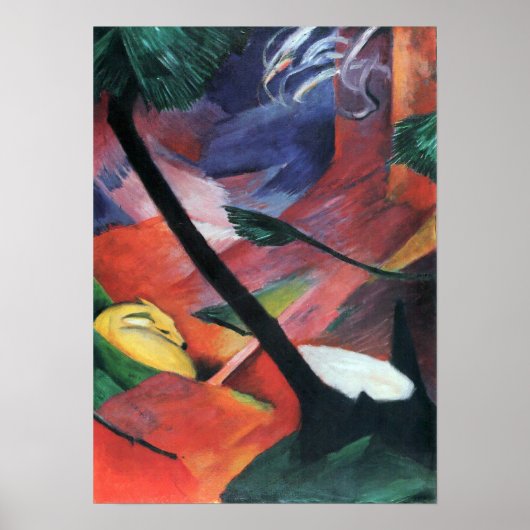 Franz Marc - Deer in het bos II Poster (Voorkant)