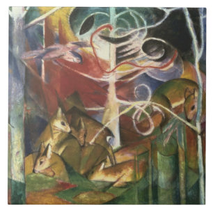  Franz Marc Deer in het bos Tegeltje