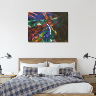 Franz Marc Dierlijke Lotgevallen Rood Blauw Expres Canvas Afdruk
