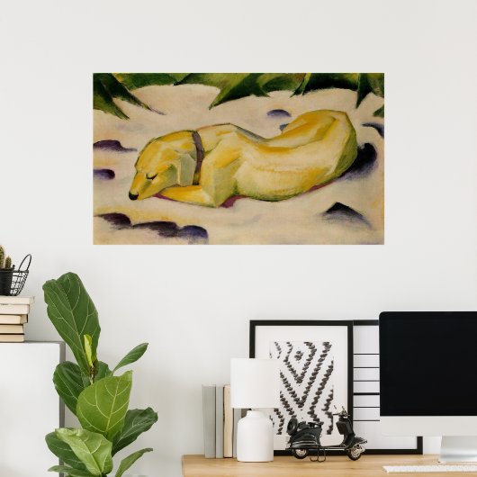 Franz Marc - Dog Lying in Snow 1910-11 Puppy White Poster (Thuiskantoor)