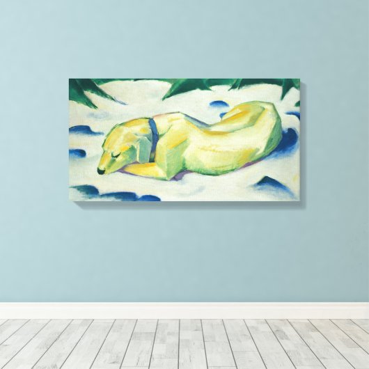  Franz Marc Dog Lying in the Snow Canvas Afdruk (Insitu (Houten vloer))