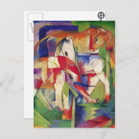 Franz Marc - Elephant, Horse, Cattle, Winter Briefkaart (Voorkant / Achterkant)