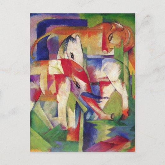 Franz Marc - Elephant, Horse, Cattle, Winter Briefkaart (Voorkant)