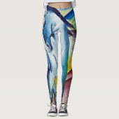 Franz Marc Famous Painting Blue Horse (1911) Leggings (Voorkant)