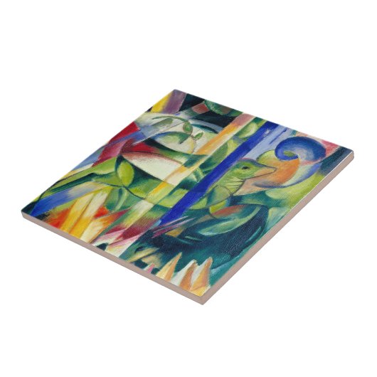 Franz Marc Famous Painting Little Mountain Goats Tegeltje (Zijkant)