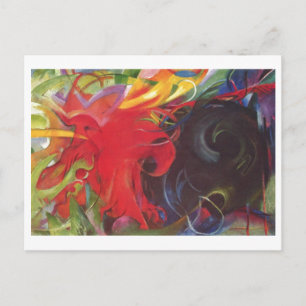 Franz Marc - Fighting Forms 1914 Color Black Red Briefkaart