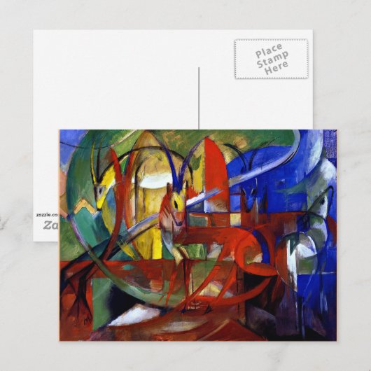 Franz Marc - Gazelles Briefkaart (Voorkant / Achterkant)