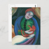 Franz Marc - Girl met een Cat II Briefkaart (Voorkant / Achterkant)