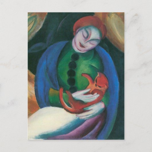 Franz Marc - Girl met een Cat II Briefkaart (Voorkant)