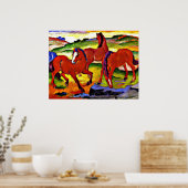 Franz Marc - Grazende paarden IV. 1911 Poster (Keuken)