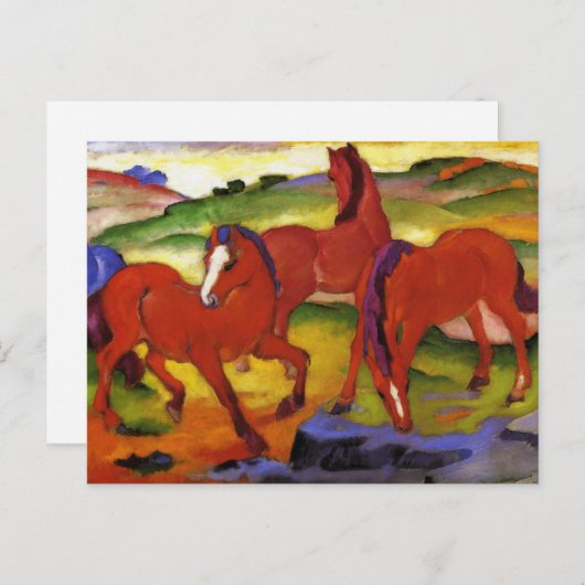 Franz Marc Grazing Horses Briefkaart (Voorkant / Achterkant)