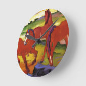 Franz Marc Grazing Horses Clock Ronde Klok (Hoek)