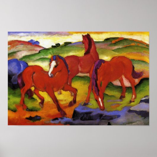 Franz Marc Grazing Horses Poster (Voorkant)