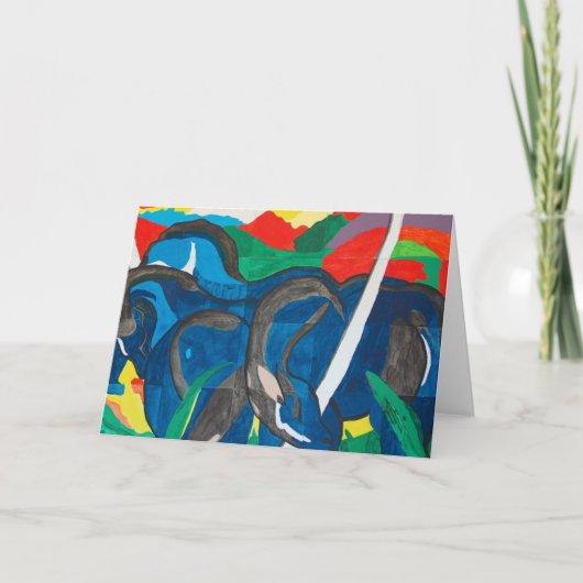 Franz Marc - het Blauwe Paard Feestdagen Kaart (Voorkant)