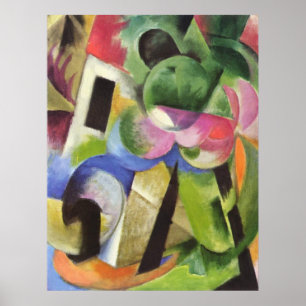 Franz Marc - House w/ Trees Small Composition 1914 Poster