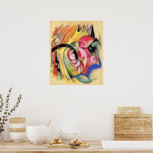 Franz Marc, Kleurrijke Bloemen, Poster (Keuken)