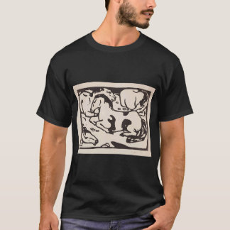 Franz Marc Kunst s Twee Katten, Blauwe en Gele Fra T-shirt