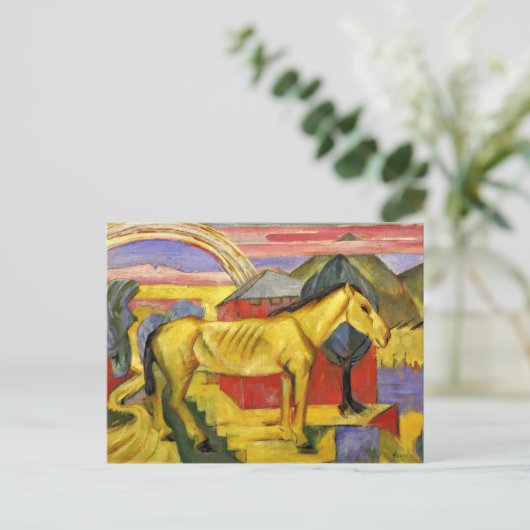 Franz Marc - Lang Geel Paard Briefkaart (Staand voorkant)