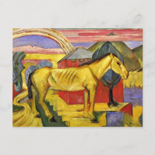 Franz Marc - Lang Geel Paard Briefkaart (Voorkant)