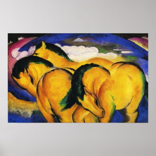 Franz Marc Little Yellow Horses Poster (Voorkant)