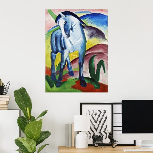 Franz Marc Modern Blauw Paard I Expressionistische Poster (Thuiskantoor)