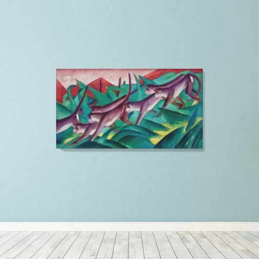  Franz Marc Monkey Frieze Canvas Afdruk (Insitu (Houten vloer))