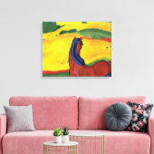 Franz Marc - paard in een landschappelijk schilder Canvas Afdruk (Insitu (Woonkamer))