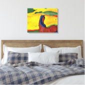 Franz Marc - paard in een landschappelijk schilder Canvas Afdruk (Insitu (Slaapkamer))