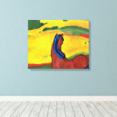 Franz Marc - paard in een landschappelijk schilder Canvas Afdruk (Insitu (Houten vloer))