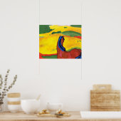 Franz Marc - paard in een landschappelijk schilder Poster (Keuken)