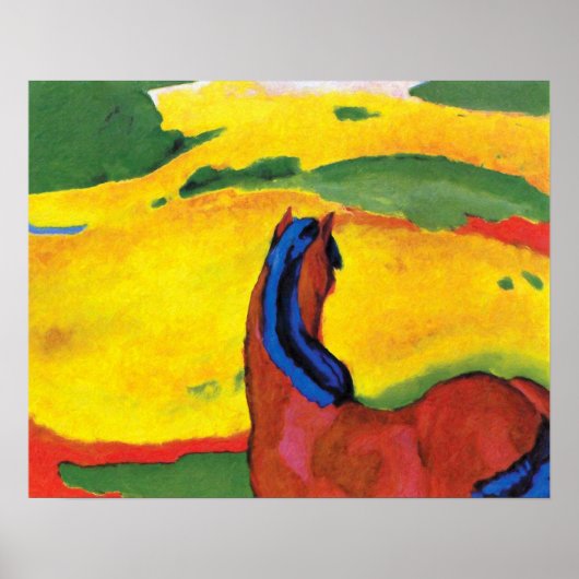 Franz Marc - paard in een landschappelijk schilder Poster (Voorkant)