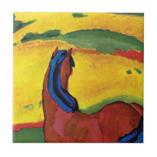 Franz Marc - paard in een landschappelijk schilder Tegeltje (Voorkant)