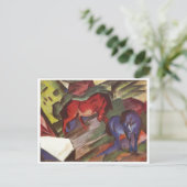 Franz Marc - Red & Blue Horse 1912 Paper Horses Briefkaart (Staand voorkant)