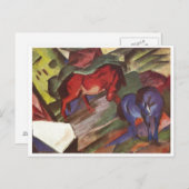 Franz Marc - Red & Blue Horse 1912 Paper Horses Briefkaart (Voorkant / Achterkant)