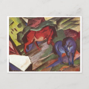 Franz Marc - Red & Blue Horse 1912 Paper Horses Briefkaart