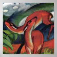 Franz Marc Red Deer Famous Painting