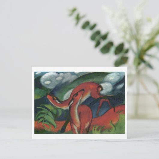 Franz Marc - Red Deer II 1912 Forest Animal fawn Briefkaart (Staand voorkant)